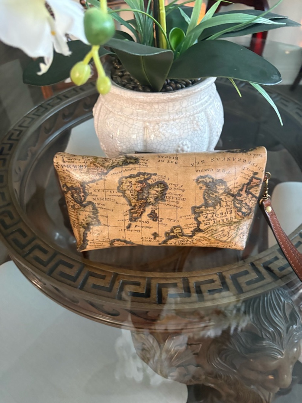 🤎🤎PATRICIA NASH LEATHER MAP FOLD OVER WRISTLET!🤎🤎 - Picture 2 of 7